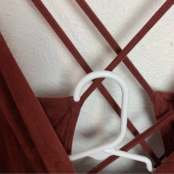 LE LIS Suede Brown Mini Dress NWT - Picture 5 of 13